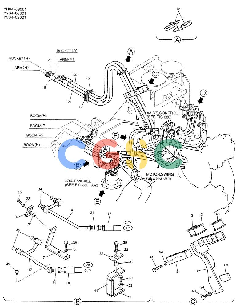 神钢零件查询(BREAKER) - ATTACHMENT (N&B) - SK115SR & SK135SR - ASN YV04, YY04, YH04-03001 (9/04-) (01-014[01]) - HYD LINES, UPP (NIBBLER & BREAKER, EXTRA) Kobelco