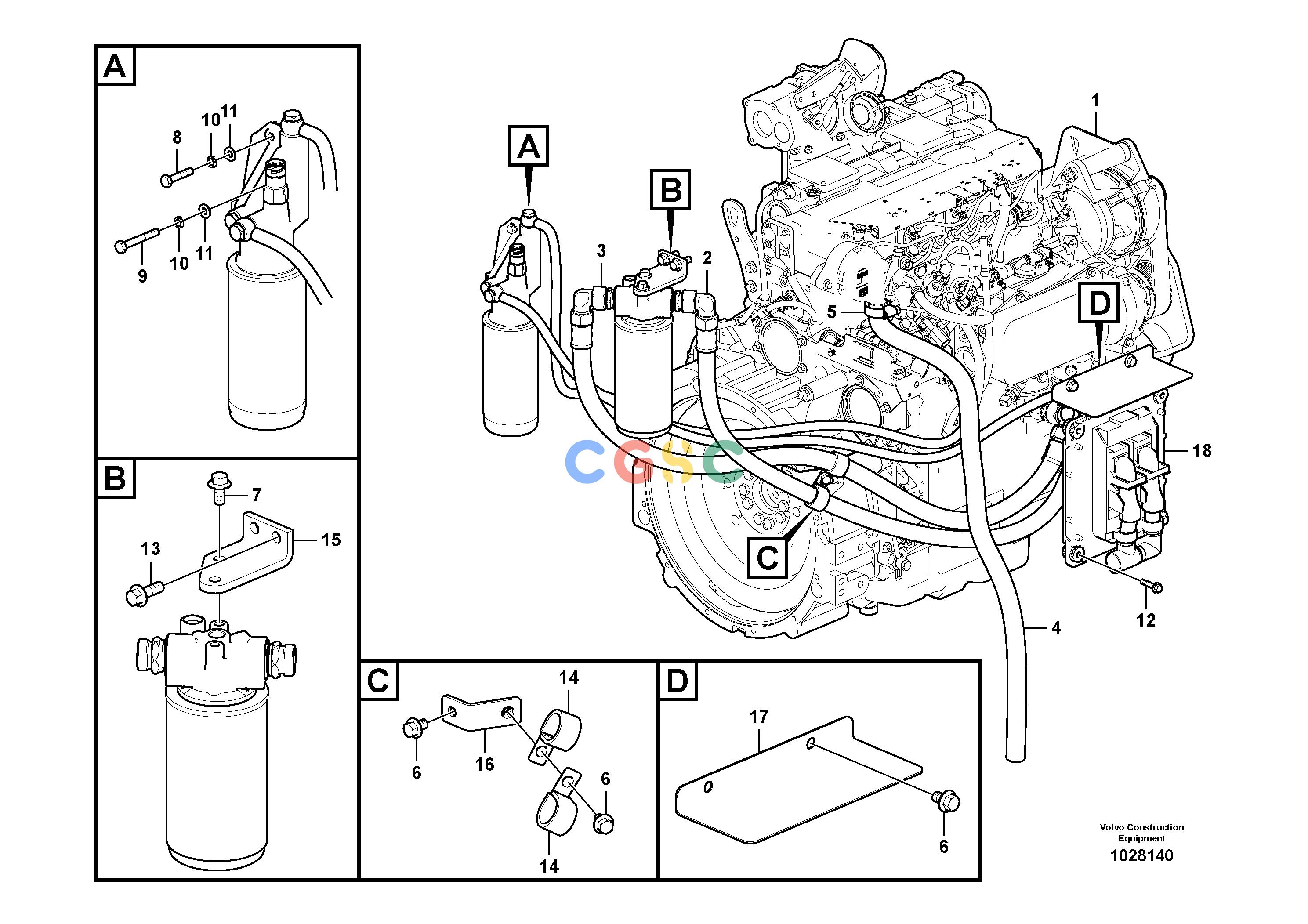 沃尔沃零件查询ECR145C EngineS/N 110001-8282209-NoneVOE8282209NoneAutodata Volvo online