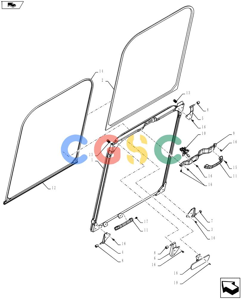 神钢零件查询(ED160 BLADE) - HYDRAULIC EXCAVATOR - ASN LH02-01501 (9/12-12/13) (90.156.AG[02]) - CAB GLASS ASSY, FRONT Kobelco