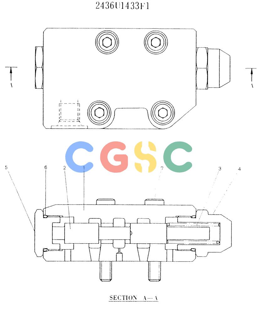 神钢零件查询(K907LC) - MARK II EXCAVATOR ASN YQ0565 (NA) (1/87-12/03) (11-042 ) - VALVE ASSY, PILOT, P/N 2436U1433F1 Kobelco