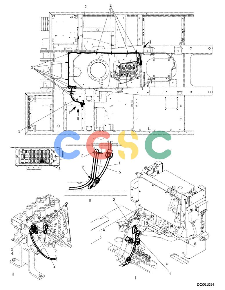 纽荷兰零件查询(E215B) - CRAWLER EXCAVATOR - TIER 3 (NA) - ASN N7DA21001 (1/07-) (5.038[00]) - HARNESS ASSEMBLY, UPPER (ROTATION) (LC13E00056F1) New Holland Constructuion
