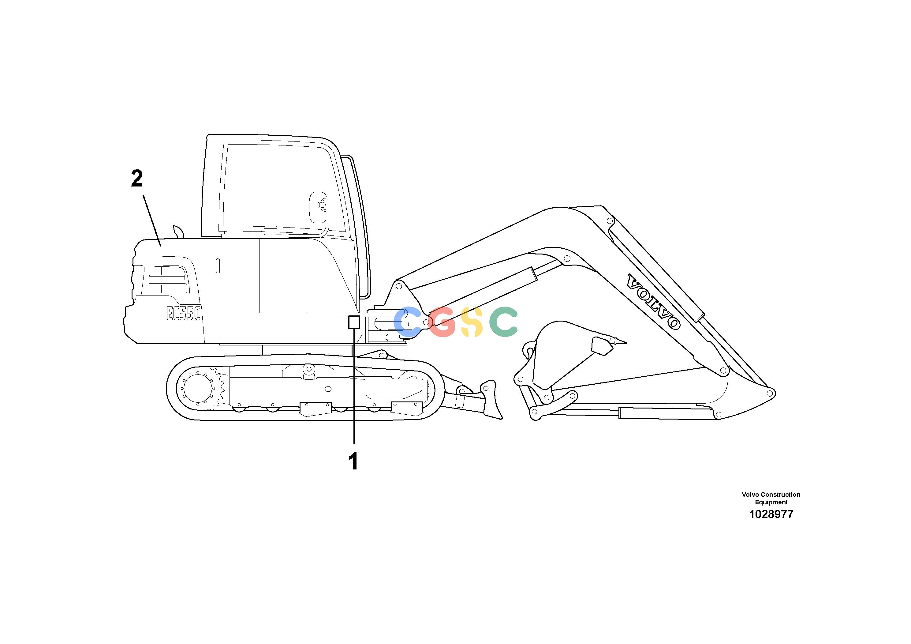 沃尔沃零件查询EC55C Product identification plateS/N 110001- S/N 120001-125789 NoneNoneNoneAutodata Volvo online