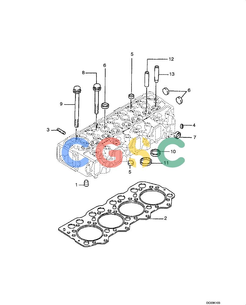 纽荷兰零件查询(E160) - CRAWLER EXCAVATOR (N.A.) (1/06-) (02 -22[00]) - CYLINDER HEAD New Holland Constructuion