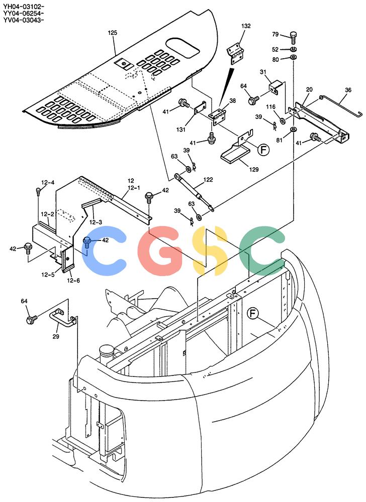 纽荷兰零件查询(E135SR) - CRAWLER EXCAVATOR ASN YY04-06254 (01-043[03]) - GUARD INSTAL, P/N YY21C00010FD & YY21C00010FJ New Holland Constructuion