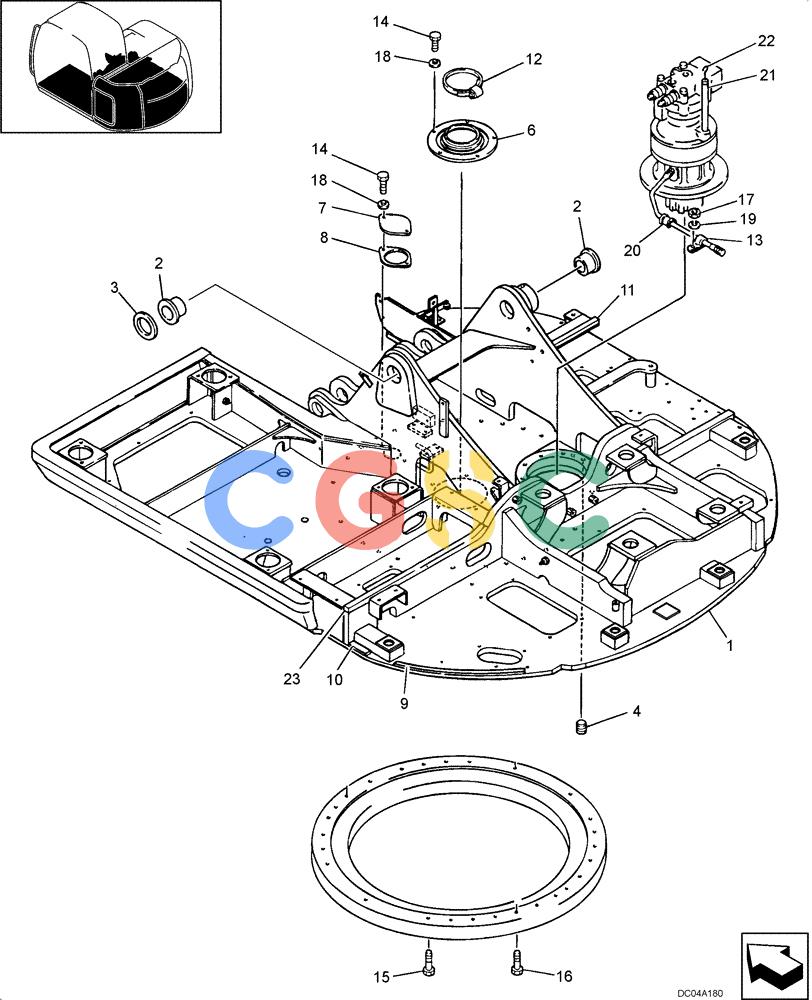 纽荷兰零件查询(E130) - CRAWLER EXCAVATOR (N.A.) (1/06-) (09 -02[00]) - TURNTABLE (YY52F00027F5) New Holland Constructuion