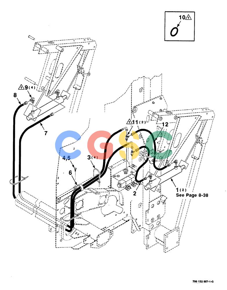 凯斯零件查询(RS561A) - CASE IH ROUND BALER (1/99-12/00) (8-036) - KICKER HYDRAULIC ASSEMBLY Case Agriculture