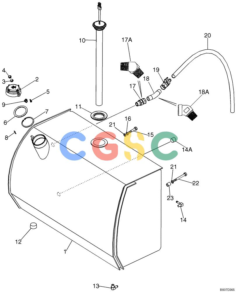 纽荷兰零件查询(D75) - CRAWLER DOZER - NA (1/06-) (03-04) - FUEL TANK (IF USED) New Holland Constructuion