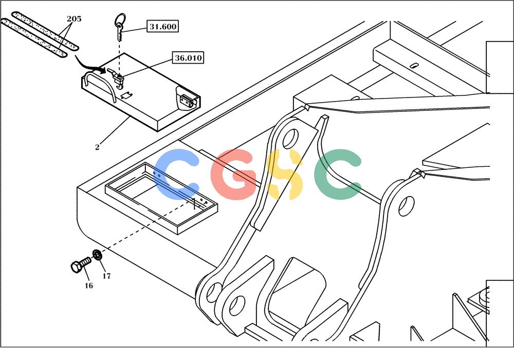 纽荷兰零件查询(EC350) - CRAWLER EXCAVATOR (2/00-) (01.620[001]) - FRAME TOOLBOX (S/N 735003-735023) New Holland Constructuion