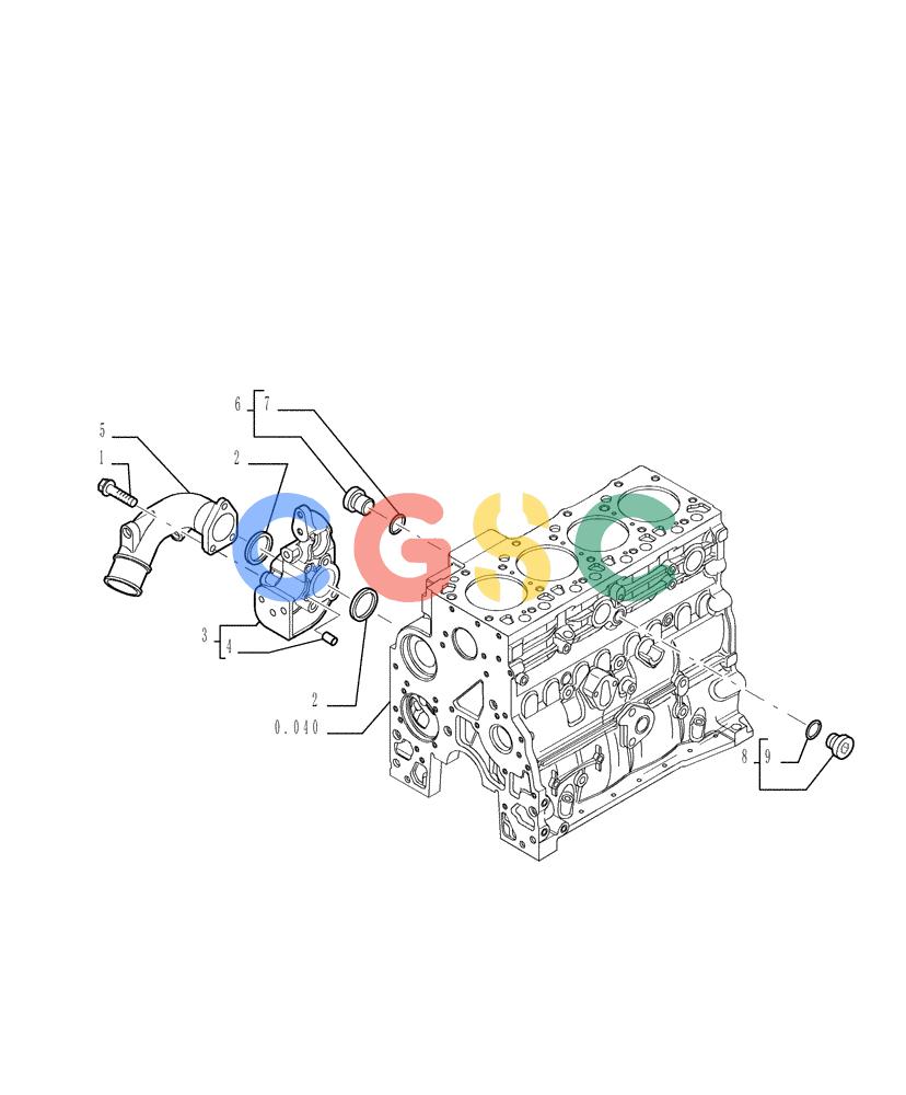 纽荷兰零件查询(E215B) - CRAWLER EXCAVATOR - TIER 3 (NA) - ASN N7DA21001 (1/07-) (9.029[00]) - PIPING - ENGINE COOLING SYSTEM New Holland Constructuion