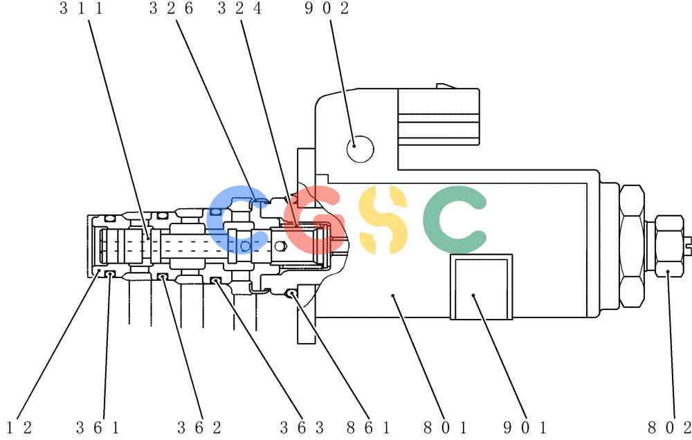 纽荷兰零件查询(E80BMSR) - CRAWLER EXCAVATOR ASN LF05-04001 - (N8TA18060) (HC853[1]) - VALVE ASSY, SOLENOID New Holland Constructuion