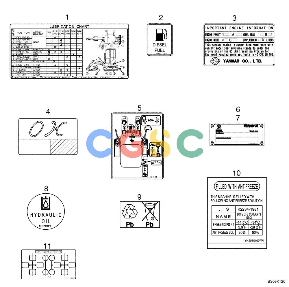 纽荷兰零件查询(E15) - COMPACT CRAWLER EXCAVATOR (N.A.) (1/06-) (09-31[00]) - DECALS New Holland Constructuion