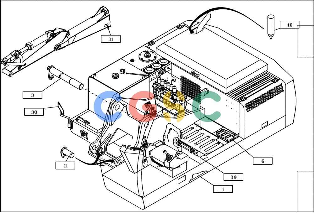 纽荷兰零件查询(EC270) - CRAWLER EXCAVATOR (7/00-) (01.300[001]) - FRAME UPPER CARRIAGE WITH MOUNT. PARTS (S/N 727002-727022) New Holland Constructuion