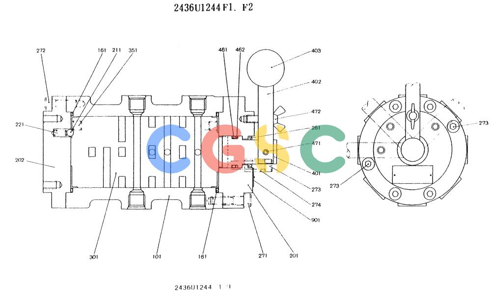 神钢零件查询(K912LC) - MARK II EXCAVATOR ASN YC0301-0737 (1/88-12/03) (11-021) - VALVE ASSY, SELECTOR Kobelco