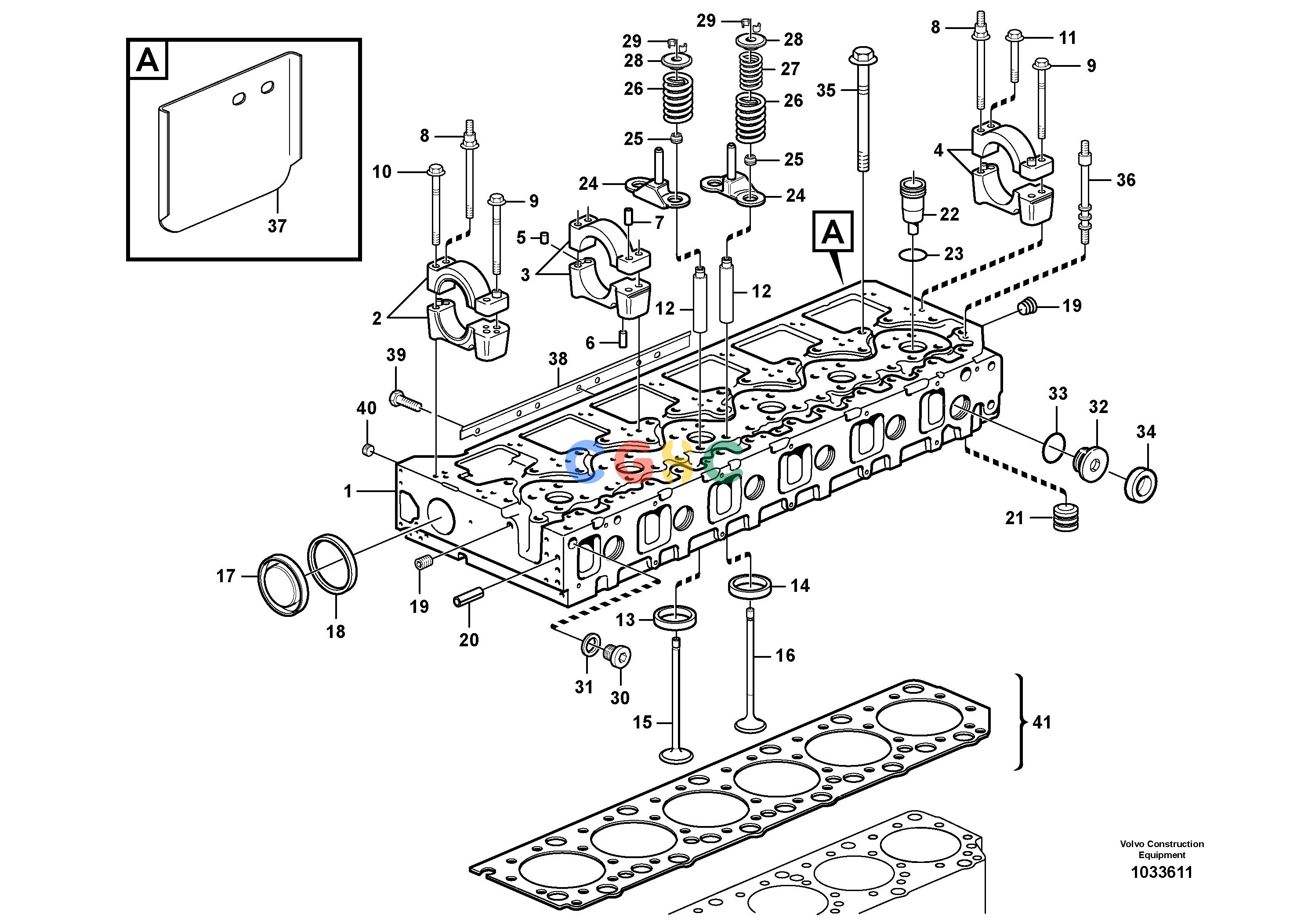 沃尔沃零件查询L150E Cylinder headS/N 10002 - 1159420560799-21086450NoneNoneNoneAutodata Volvo online