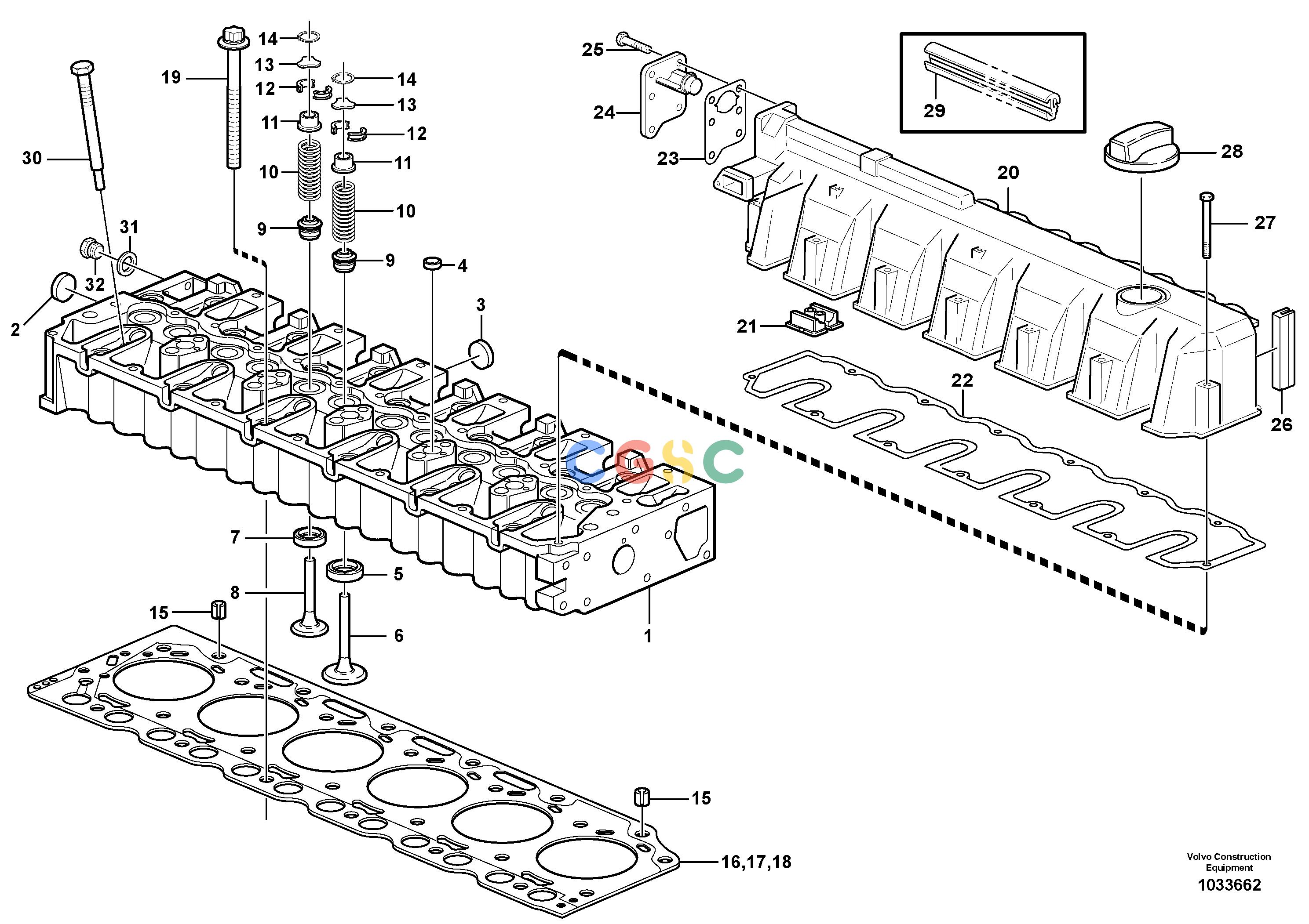 沃尔沃零件查询EW145B Cylinder headPRIME S/N 15001-8287685-NoneNoneNoneNoneAutodata Volvo online