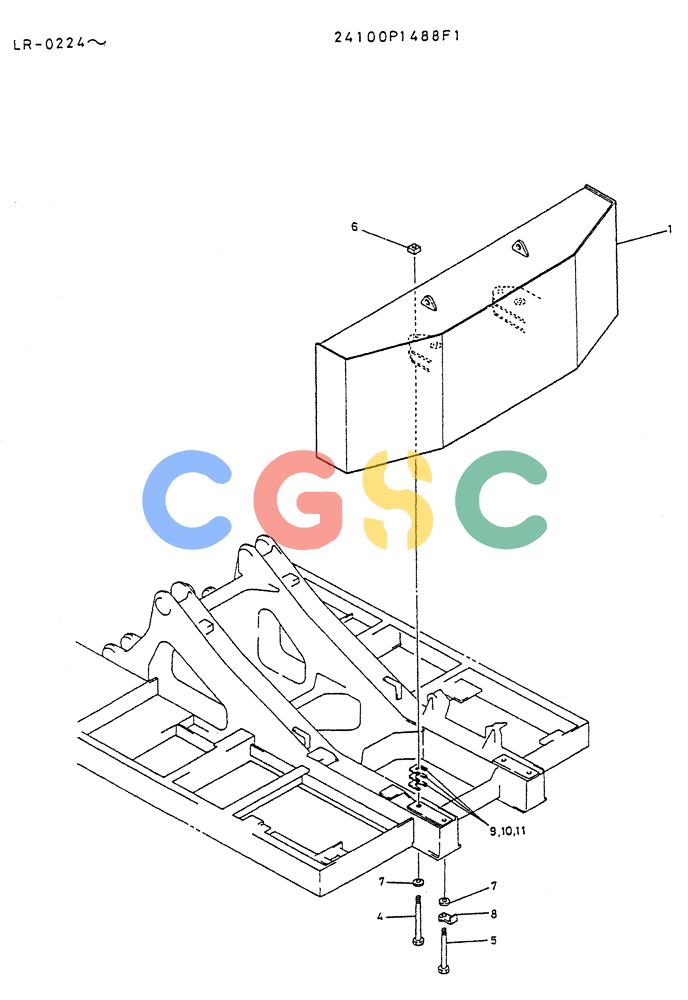 神钢零件查询(K914) - EXCAVATOR ASN LR-0143 (1/79-12/03) (01-006) - COUNTER-WEIGHT ASSY P/N 24100P1488F1 Kobelco