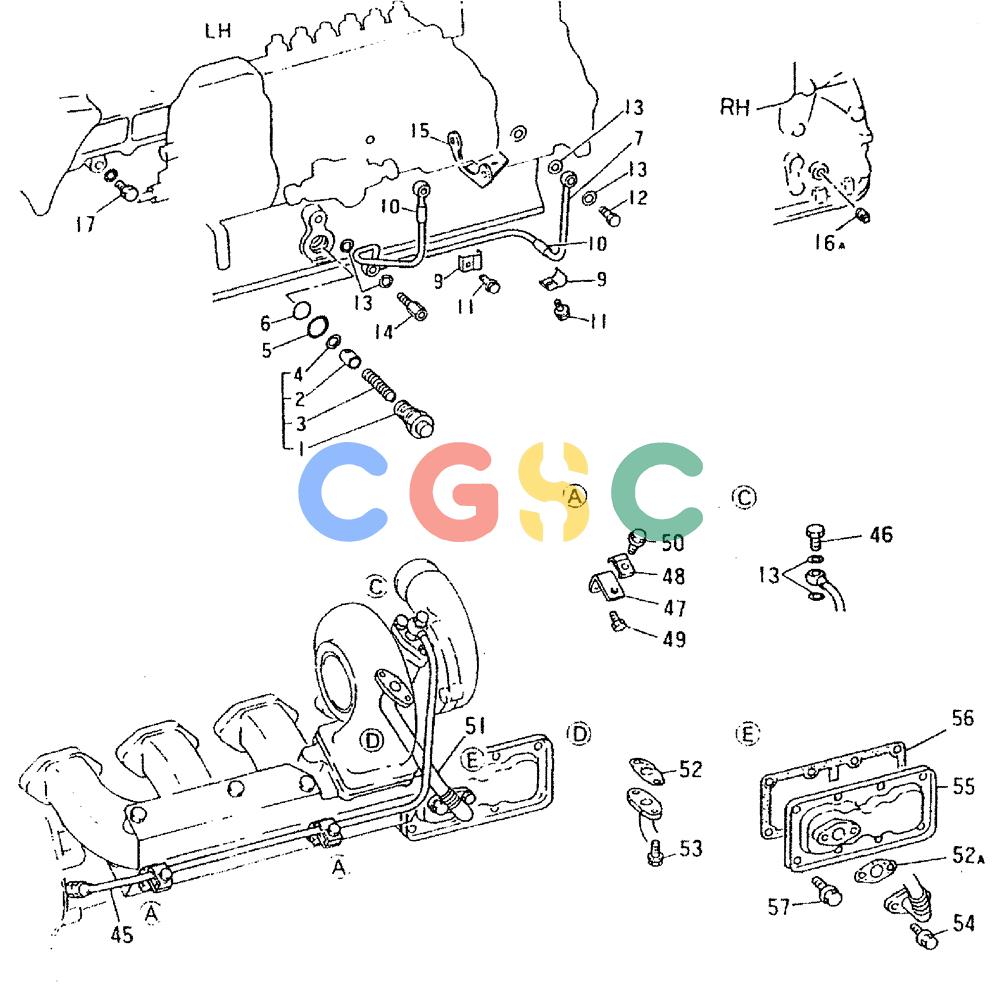 神钢零件查询(6D16-T) - MITSUBISHI DIESEL ENGINE - K909LC & MD240BLC (1/87-12/06) (02-018) - OIL LINE (PN VAME034545) Kobelco