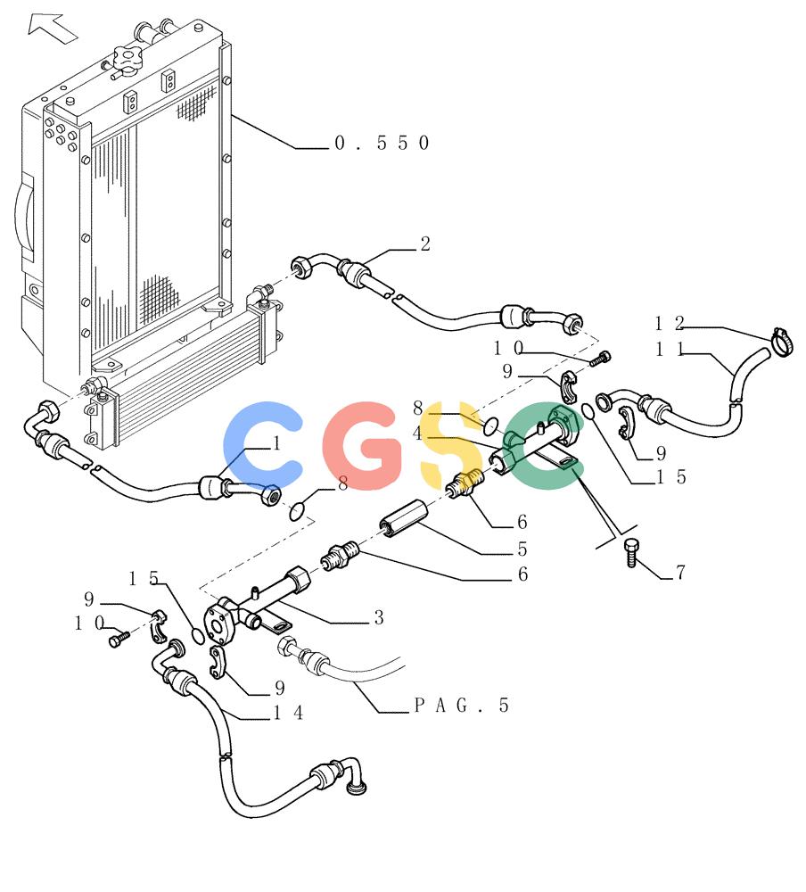 纽荷兰零件查询(DC180.B) - CRAWLER DOZER TIER 2 (3/03-) (3.434[04]) - HYDRAULIC SYSTEM PIPING New Holland Constructuion