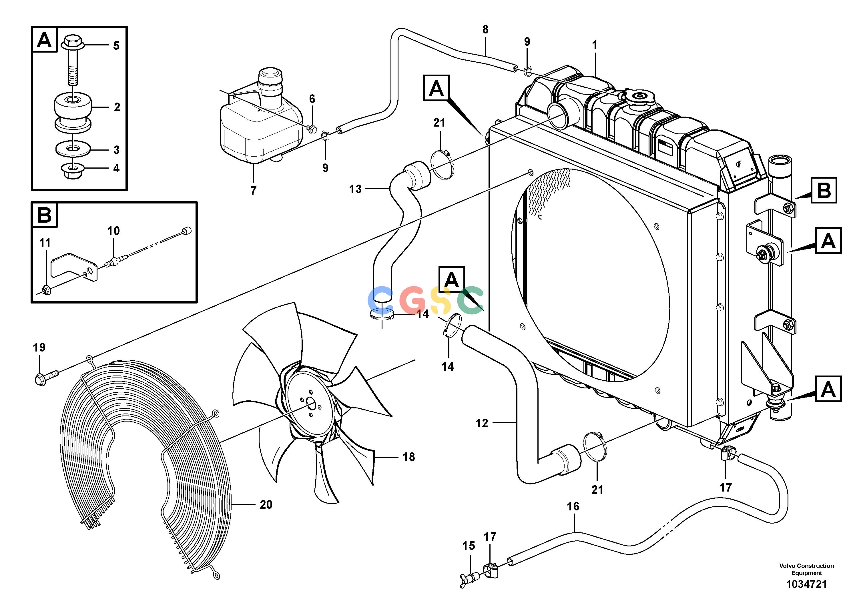 沃尔沃零件查询MC90B Radiator mountingS/N 71000 - NoneNoneNoneAutodata Volvo online