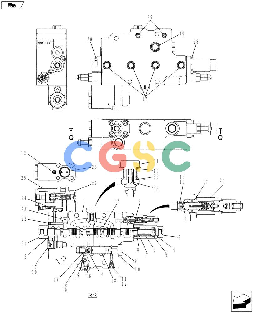 纽荷兰零件查询(E80BMSR) - COMPACT CRAWLER EXCAVATOR ASN LF06-04501 (NBTA18037) (01-017[09]) - VALVE INSTALLATION New Holland Constructuion