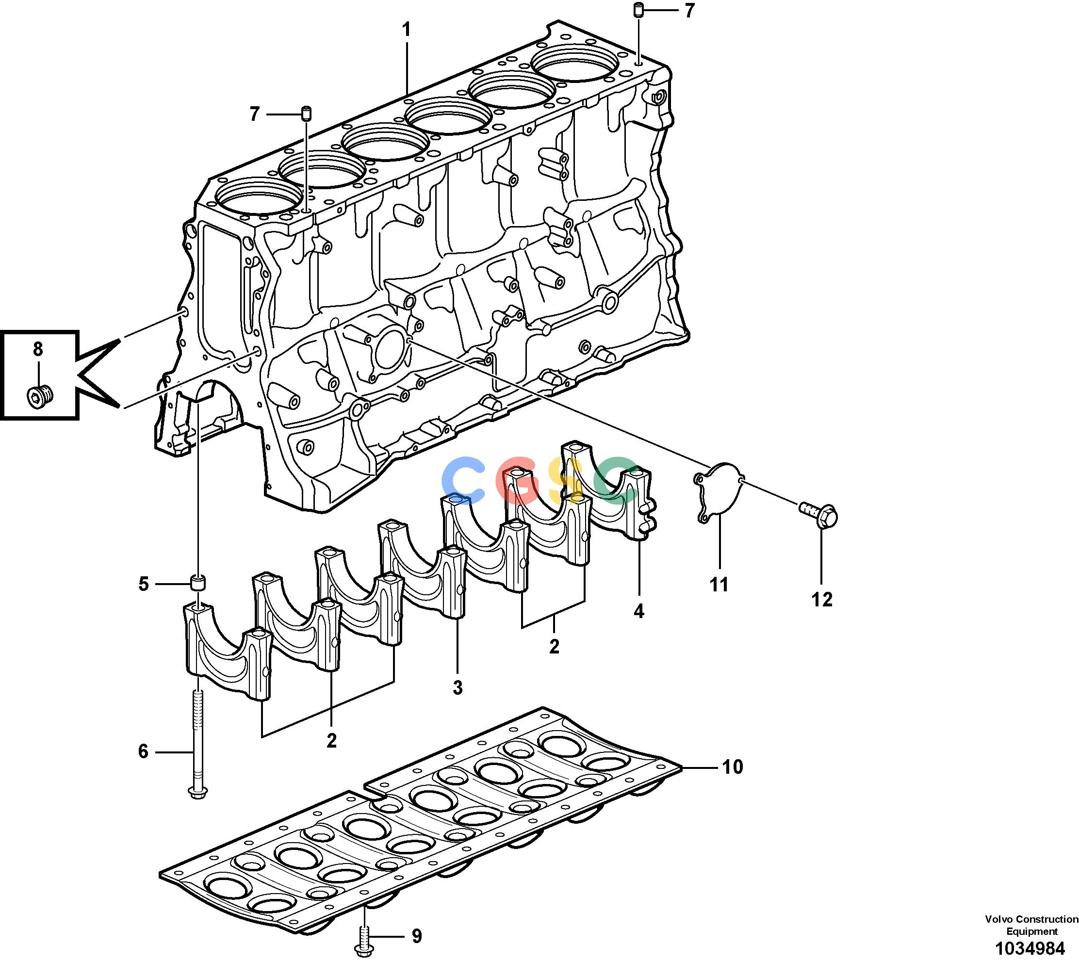 沃尔沃零件查询G900 MODELS Cylinder block - frame - D9S/N 39300 - NoneNoneNoneAutodata Volvo online