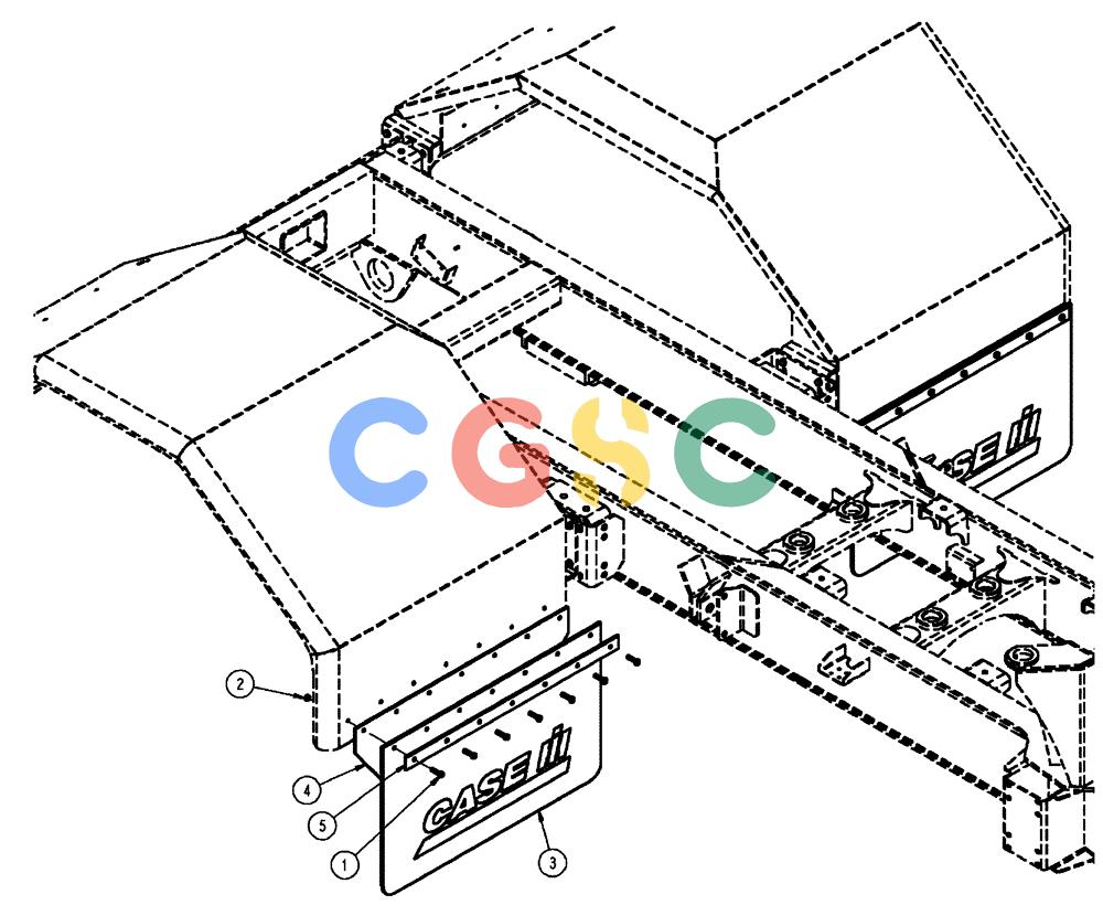 凯斯零件查询(FLX3510) - FLOATER (8/04-8/06) (10-004) - MUDFLAP GROUP, FRONT OF REAR Case Agriculture