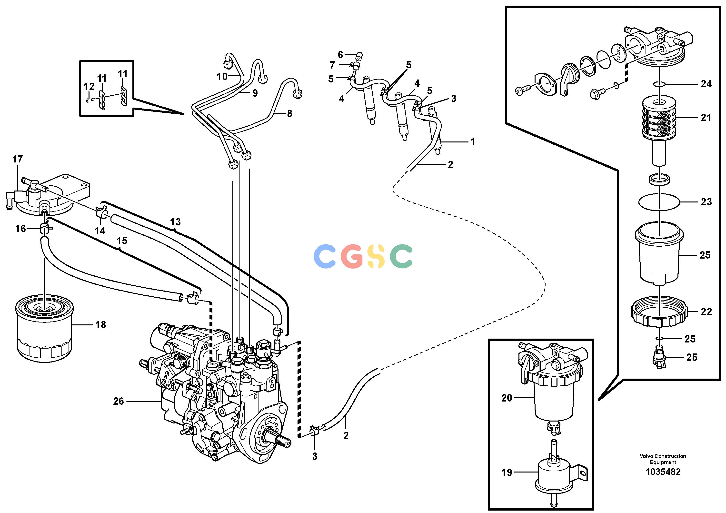 沃尔沃零件查询EC27C Fuel lines and injectorsNone NoneNoneNoneAutodata Volvo online
