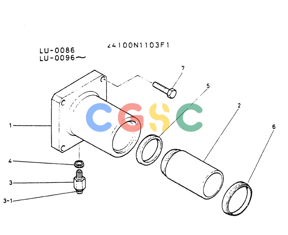 神钢零件查询(K935) - EXCAVATOR SUPPLEMENT ASN LU00154 (1/76-12/03) (06-010) - CYLINDER ASSY, GREASE Kobelco
