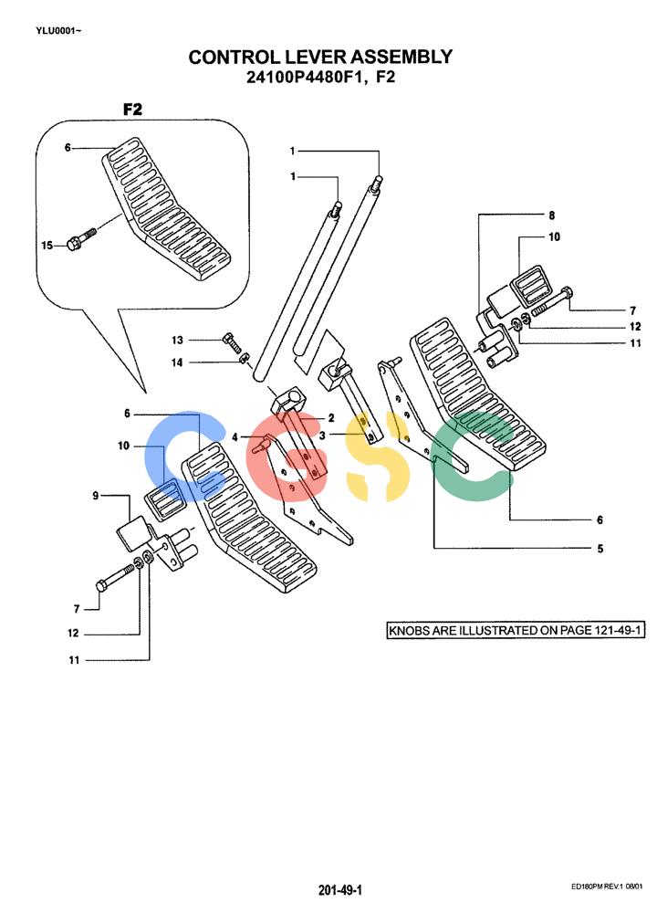 神钢零件查询(ED180) - BLADE RUNNER EXCAVATOR/DOZER ASN YLU0001 (1/99-12/01) (03-006) - CONTROL LEVER ASSEMBLY Kobelco