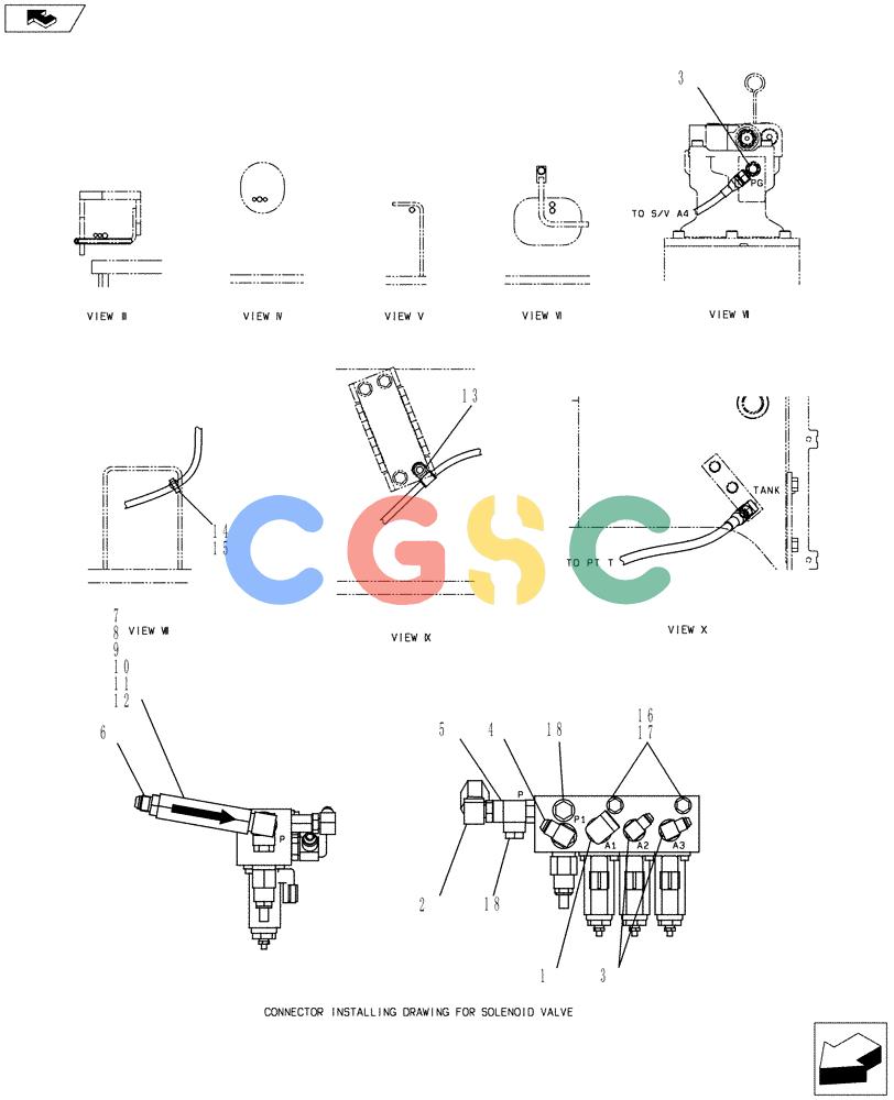 纽荷兰零件查询(E80BMSR) - COMPACT CRAWLER EXCAVATOR ASN LF06-04501 (NBTA18037) (01-029[02]) - CONTROL LINES, VALVE New Holland Constructuion