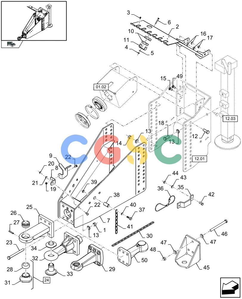 凯斯零件查询(LB433S) - BIG RECTANGULAR BALER (9/08-12/12) (12.02[01]) - LOW HITCH FRAME Case Agriculture