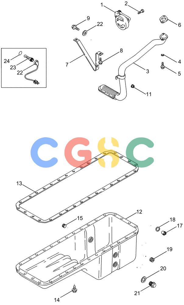 凯斯零件查询(FLX3020) - FLOATER (6/06-1/12) (02-06) - OIL PUMP - OIL PAN HEATER KIT Case Agriculture