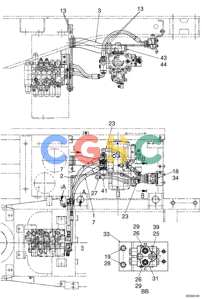 神钢零件查询(SK160LC) - DYNAMIC ACERA EXCAVATOR 11/2000 ASN YM02U0101 (11/00-12/02) (01-018[01]) - UPPER HYDRAULIC LINES (SUCTION DELIVERY), P/N YM30H00001F1, PAGE 1 OF 2 Kobelco