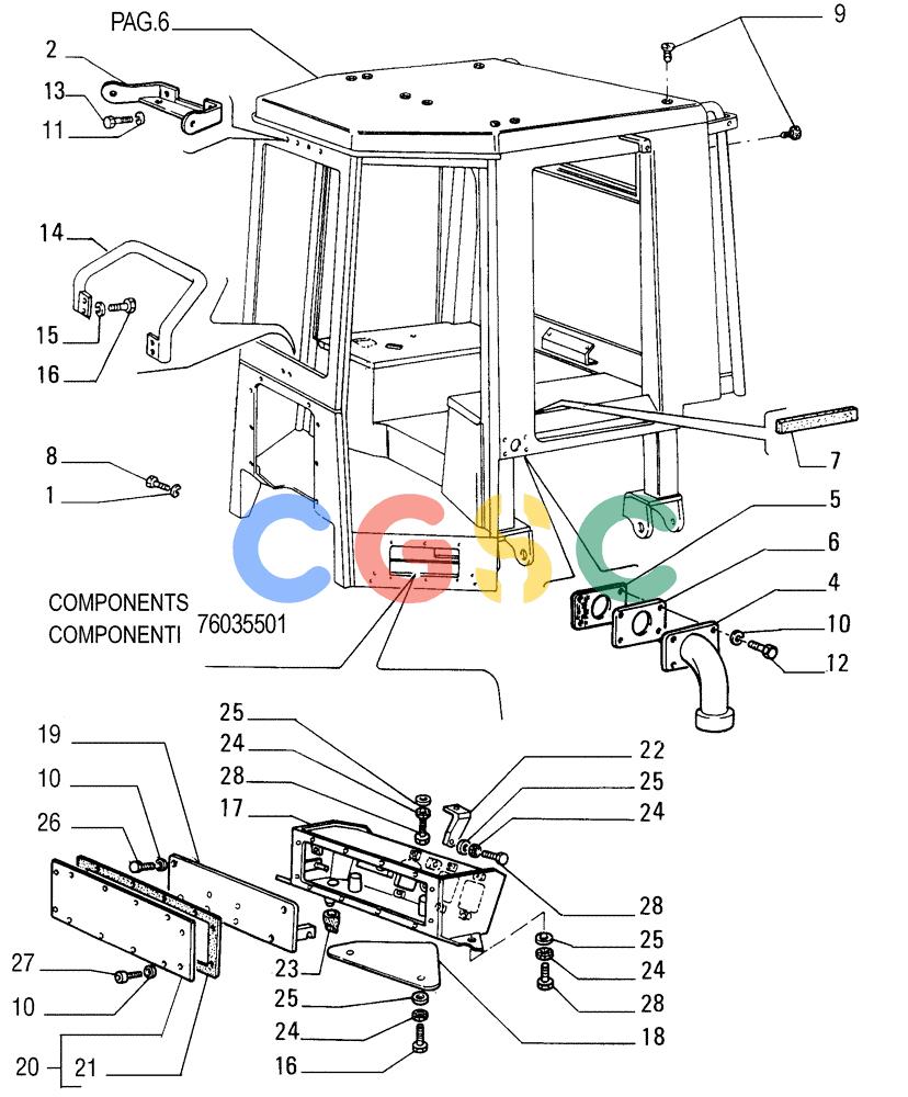纽荷兰零件查询(FD255) - CRAWLER DOZER (N.A. VERSION) (7/95-) (9.652[05]) - ROPS CAB - OPTIONAL CODE 76035502 New Holland Constructuion