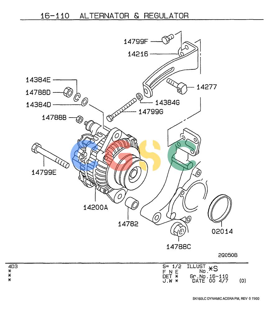 神钢零件查询(SK160LC) - DYNAMIC ACERA EXCAVATOR 11/2000 ASN YM02U0101 (11/00-12/02) (09-031[01]) - ALTERNATOR AND REGULATOR Kobelco