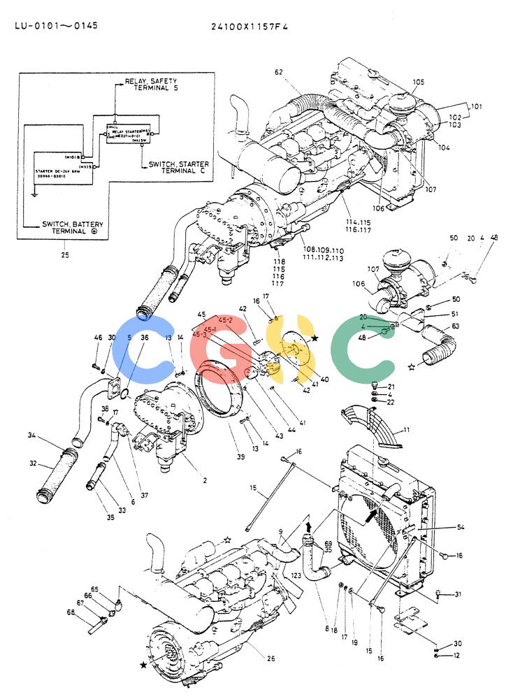 神钢零件查询(K935) - EXCAVATOR SUPPLEMENT ASN LU00154 (1/76-12/03) (07-006) - INSTAL POWER PLANT (FOR NORHT AMERICA, ALASKA) P/N 24100X1157F4 Kobelco