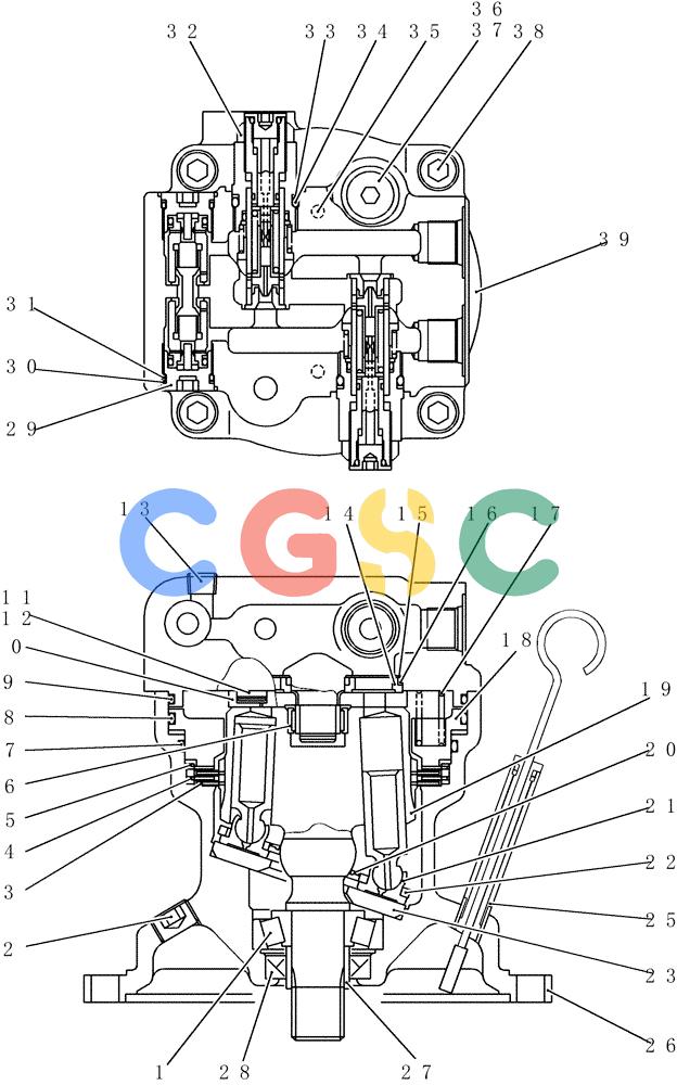 纽荷兰零件查询(E80BMSR) - CRAWLER EXCAVATOR ASN LF05-04001 - (N8TA18060) (HC305[1]) - MOTOR ASSY (SWING) New Holland Constructuion