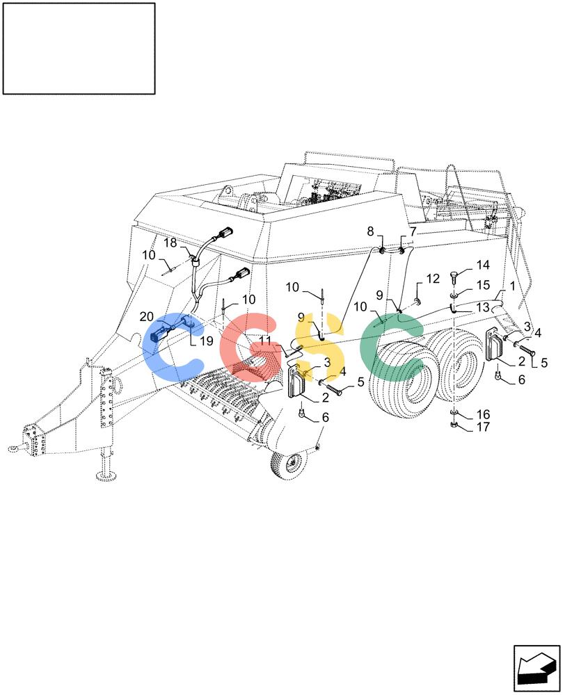 凯斯零件查询(LBX432S) - BIG RECTANGULAR BALER (3/03-12/08) (18.84067140[01]) - DIA : SIDE LIGHT KIT Case Agriculture