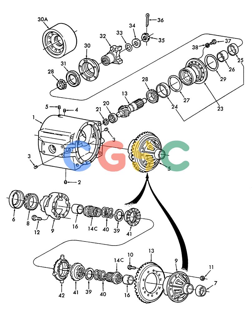 纽荷兰零件查询(D60) - DRIVE AXLE (1/80-12/90) (007) - AXLE CENTER HOUSING ASSEMBLY, W/NO SPIN New Holland Constructuion