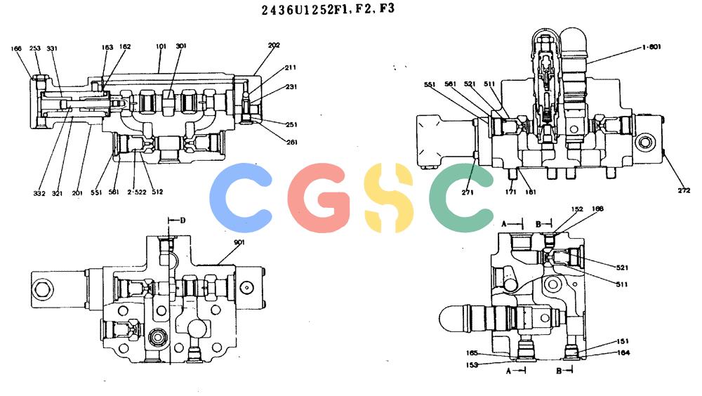 神钢零件查询(MD140BLC) - EXCAVATOR BTW YPU0001 - YPU0300 (1/80-12/06) (11-010[01]) - VALVE ASSY, CONTROL(SWING) Kobelco