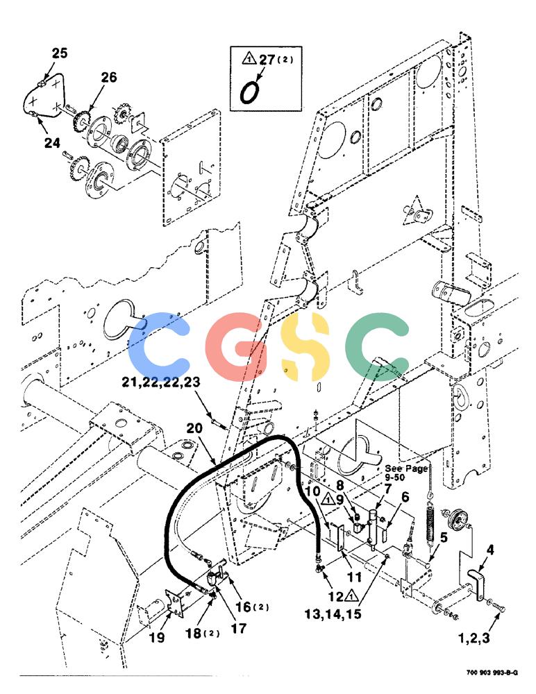 凯斯零件查询(8465) - CASE IH AUTO ROUND BALER (1/91-12/97) (9-48) - MESH WRAP KIT, STARTING ROLL DRIVE, PICKUP CLUTCH, SERIAL NUMBER CFH0073272 AND LATER Case Agriculture