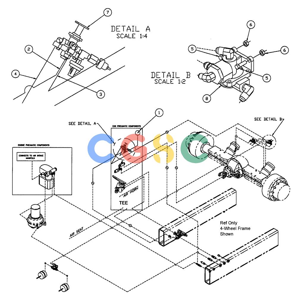 凯斯零件查询(FLX3300B) - FLOATER - 2002 (9/02-10/03) (07-004) - PARKING BRAKE GROUP Case Agriculture