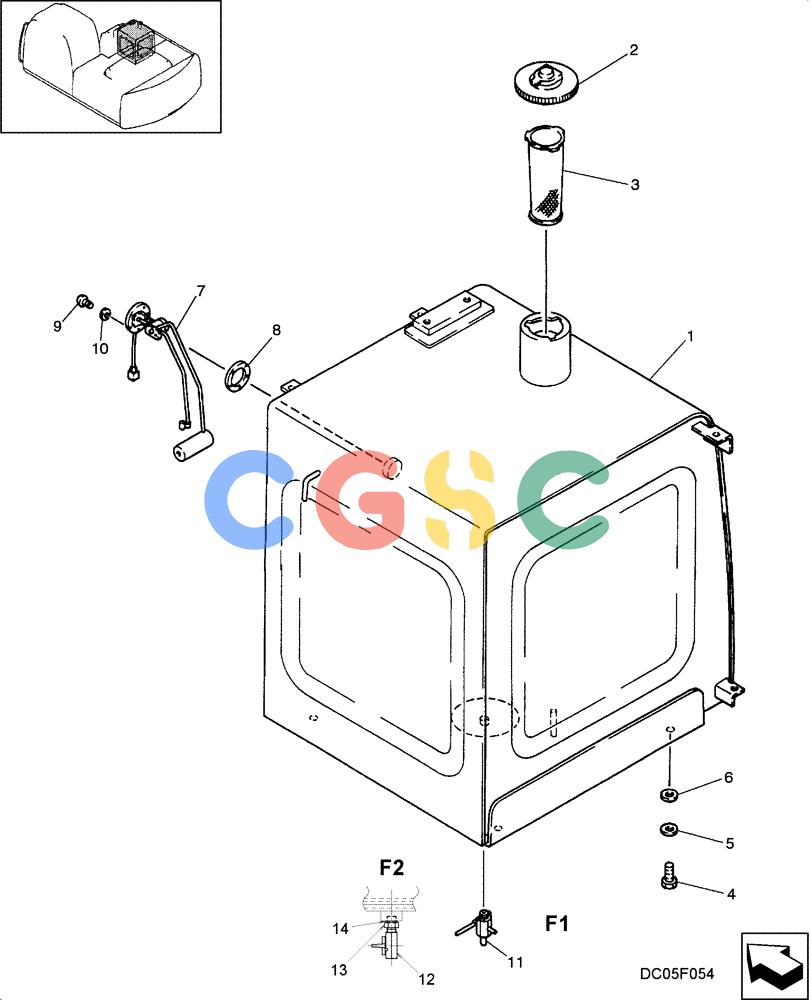 纽荷兰零件查询(EH160) - CRAWLER EXCAVATOR (9/03-) (03 -01[00]) - FUEL TANK New Holland Constructuion