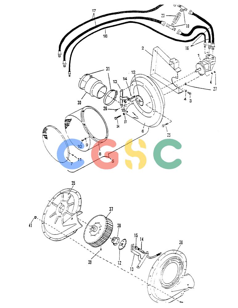 凯斯零件查询(2501) - CONCORD AIR SYSTEM (1/95-11/01) (16) - BLOWER, HYDRAULIC Case Agriculture