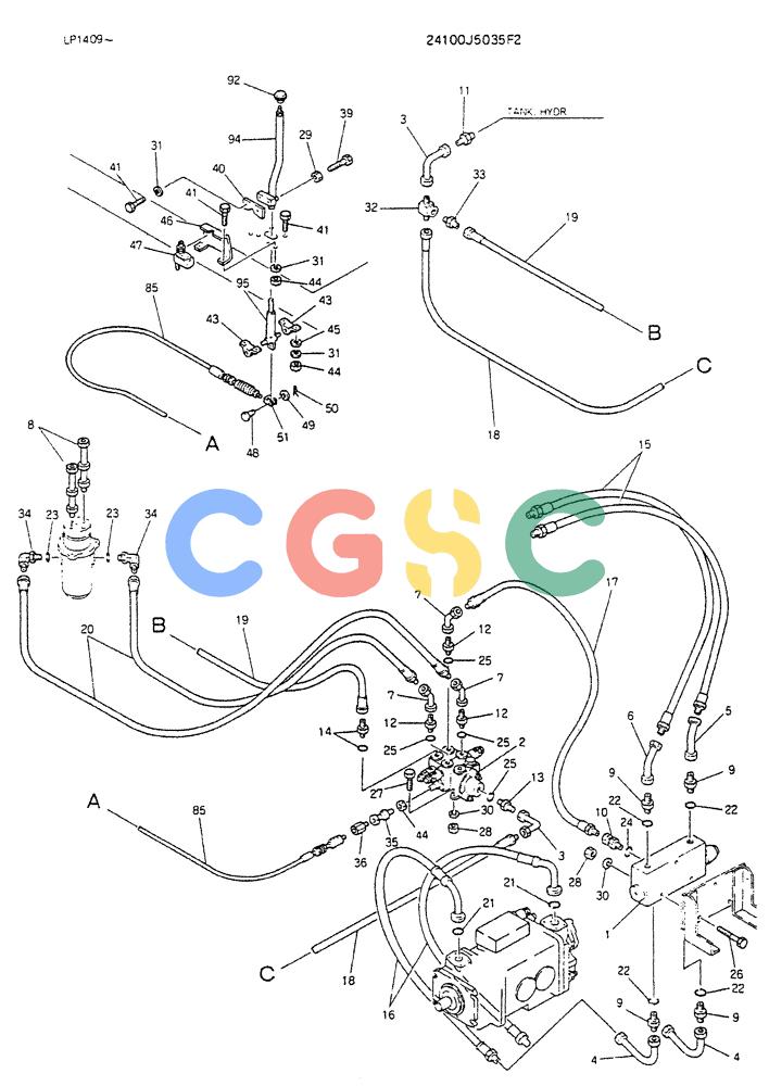 神钢零件查询(K905LC) - EXCAVATOR BTW YP0115 - YP0301 (1/85-12/03) (09-016[01]) - CONTROL ASSY(DOZER) 24100J5035F2 Kobelco