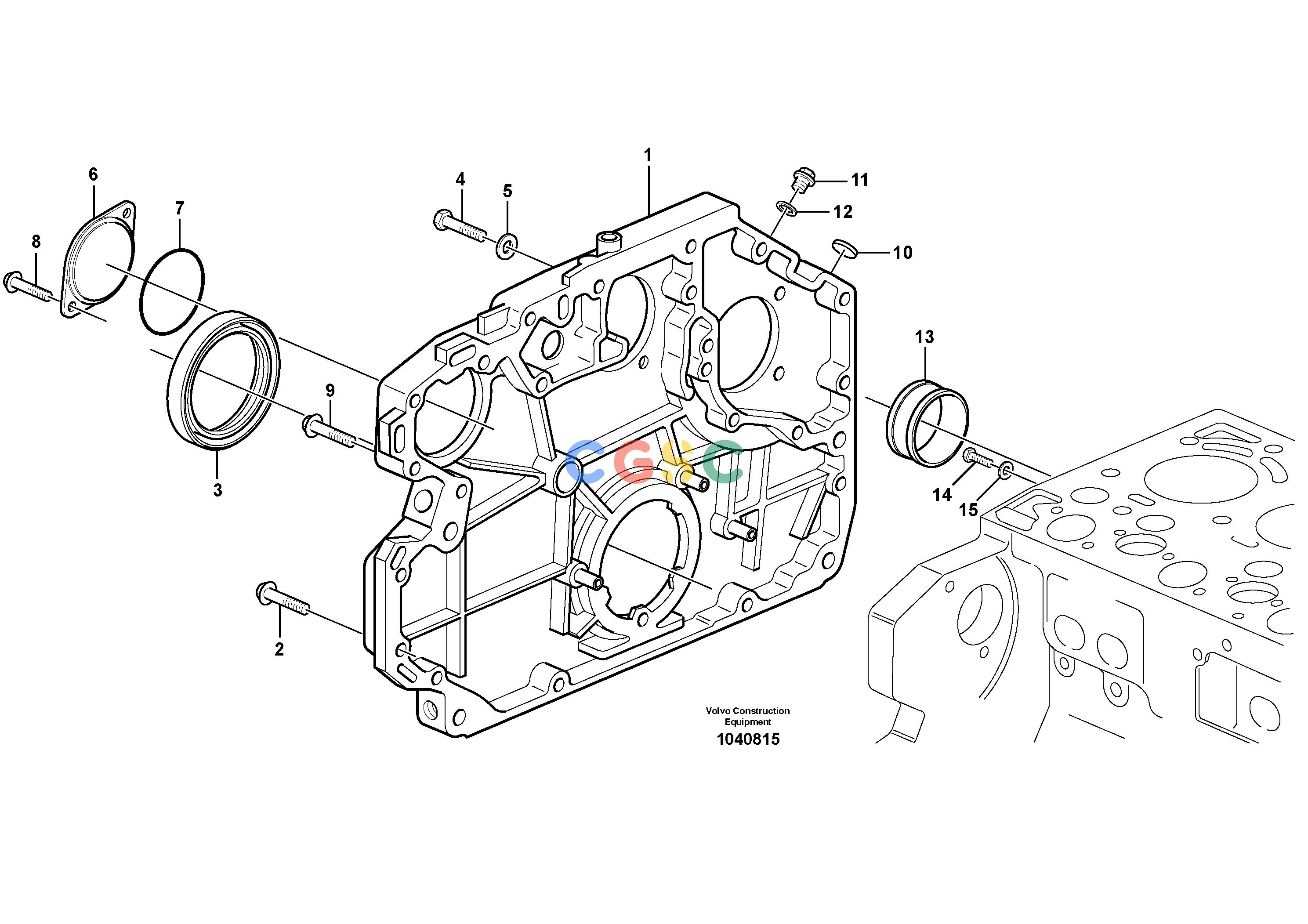 沃尔沃零件查询ECR305C Timing gear casingS/N 110001-8285325-NoneNoneNoneNoneAutodata Volvo online