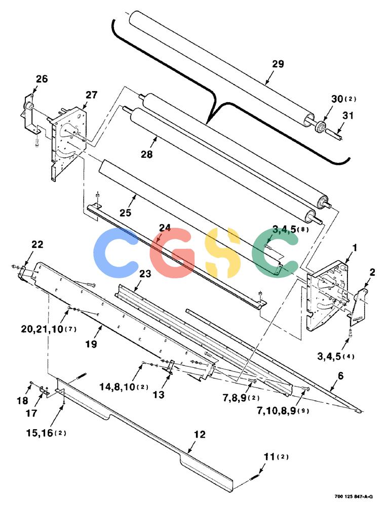 凯斯零件查询(8465T) - CASE IH ROUND BALER W/TRACTOR HYDRAULICS (1/91-12/97) (9-64) - MESH WRAP KIT, ROLLER ASSEMBLY, SERIAL NUMBER CFH0073001 THROUGH CFH0073010 Case Agriculture