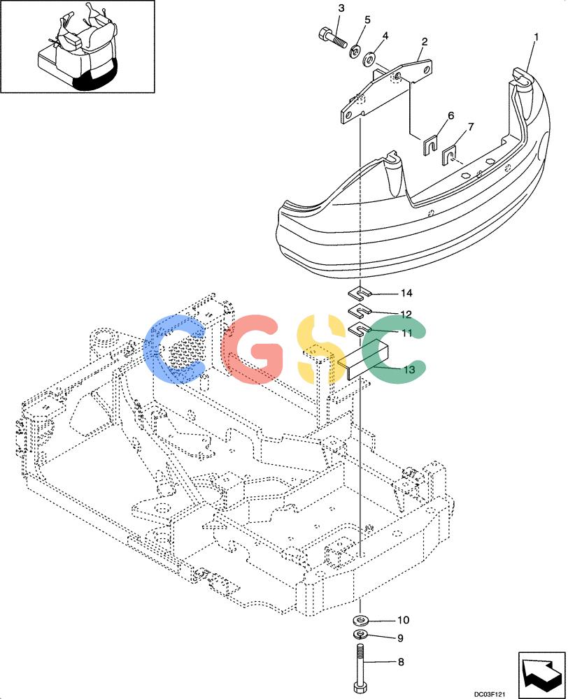 纽荷兰零件查询(E15) - COMPACT CRAWLER EXCAVATOR (N.A.) (1/06-) (09-04[00]) - COUNTERWEIGHT New Holland Constructuion