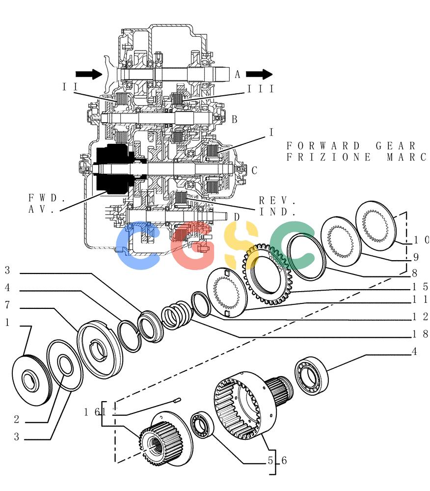 纽荷兰零件查询(DC180PS) - CRAWLER DOZER (11/00-) (1.211[15]) - TRANSMISSION - COMPONENTS New Holland Constructuion