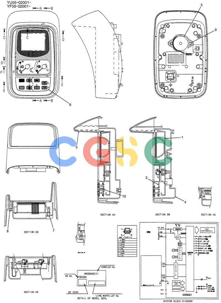 纽荷兰零件查询(E175B) - CRAWLER EXCAVATOR TIER 3 (NA) - N7DA16301 - (5/07-) (02-62-00[00]) - GAUGE ASSEMBLY, CLUSTER (YN59S00021F2) New Holland Constructuion